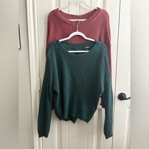 Express Teal or Burgundy Knit Sweaters - SEPARATELY